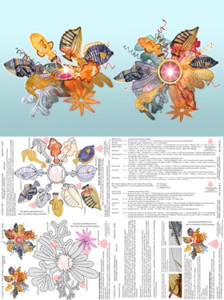 478 Klöppelbrief  „Südsee-Zauber“ für Holz-Teelichthalter